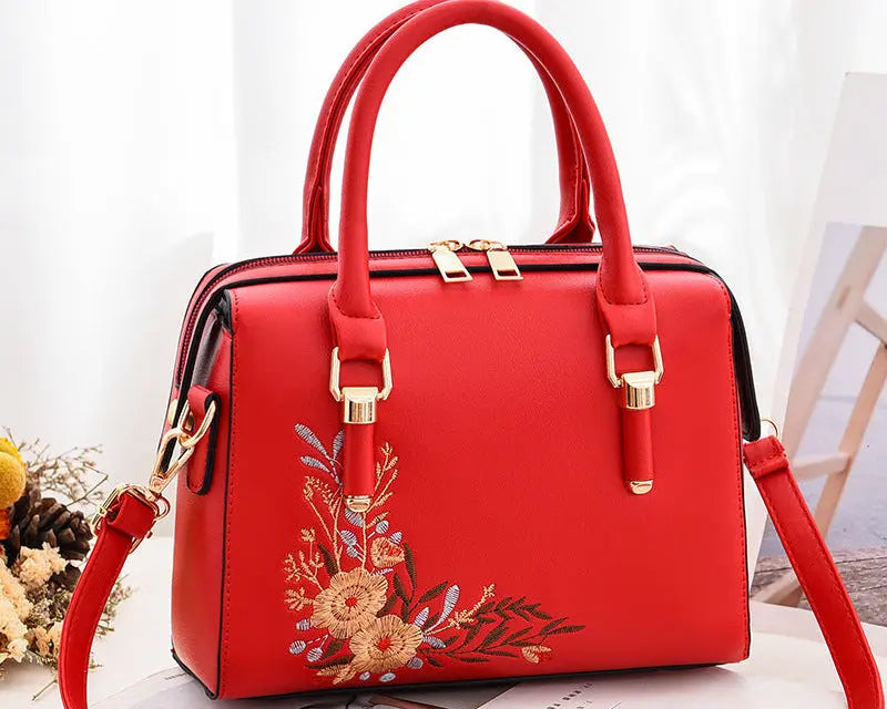 Sac à main carré brodé floral chic ORIS WEAR