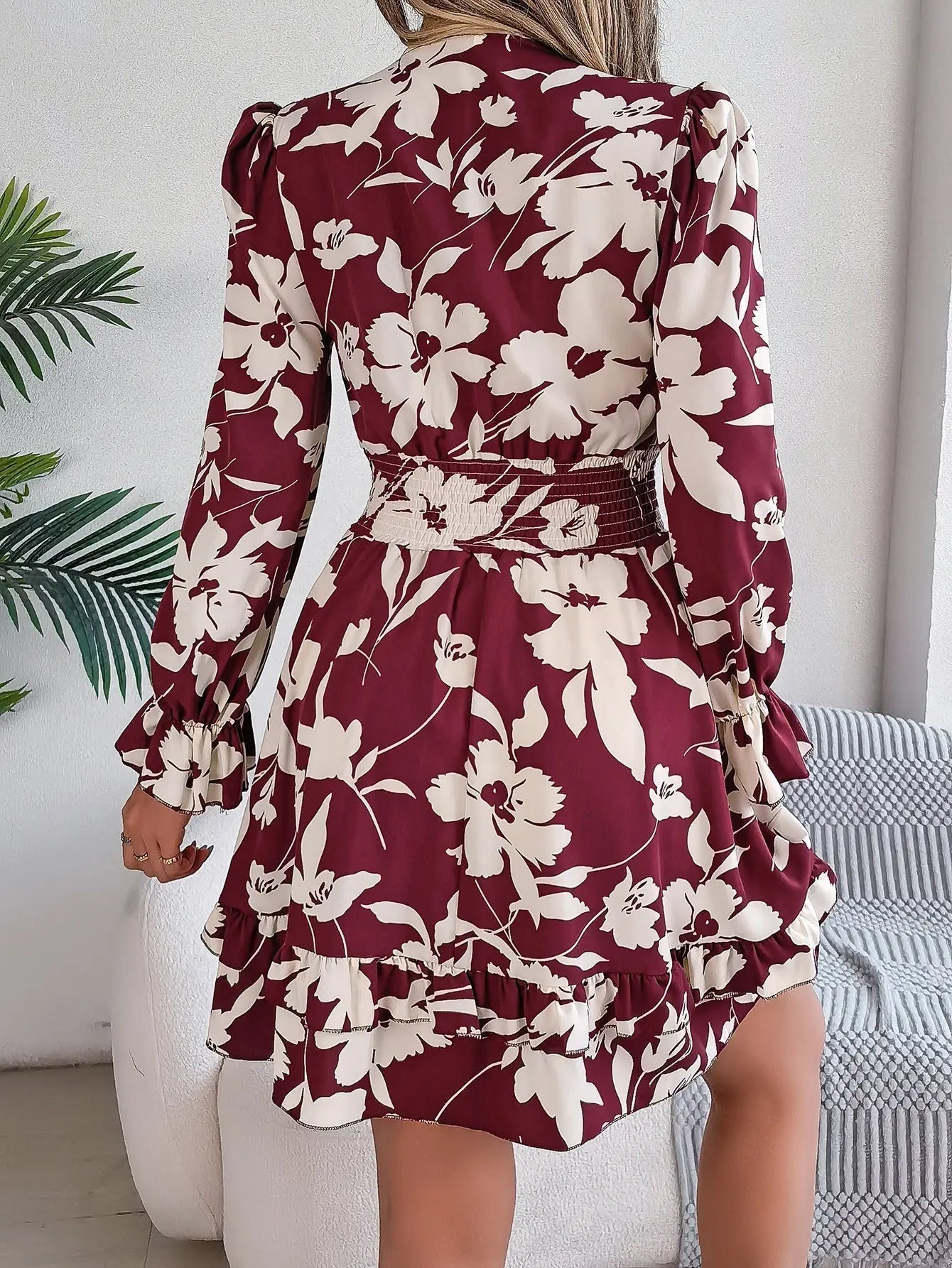 ROSE | ROBE FLORALE A VOLANTS ORIS WEAR