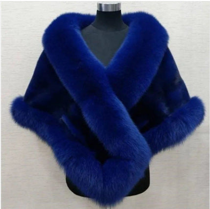 Cape châle femme en fausse fourrure effet vison & renard ORIS WEAR