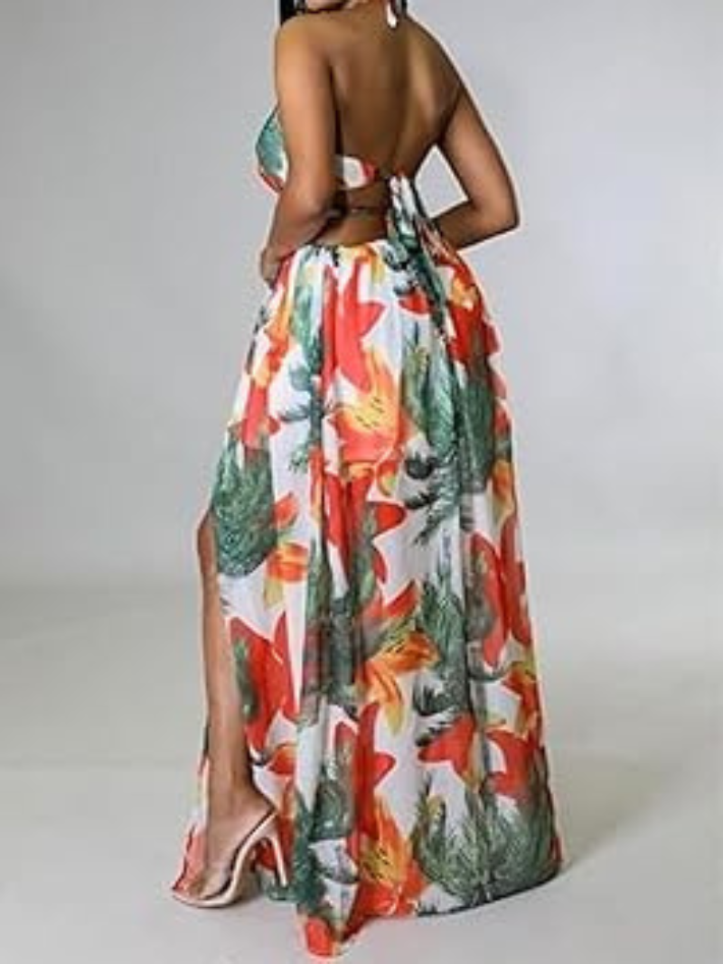 Valia | Robe vintage Style Tropicale Fendue ORIS WEAR