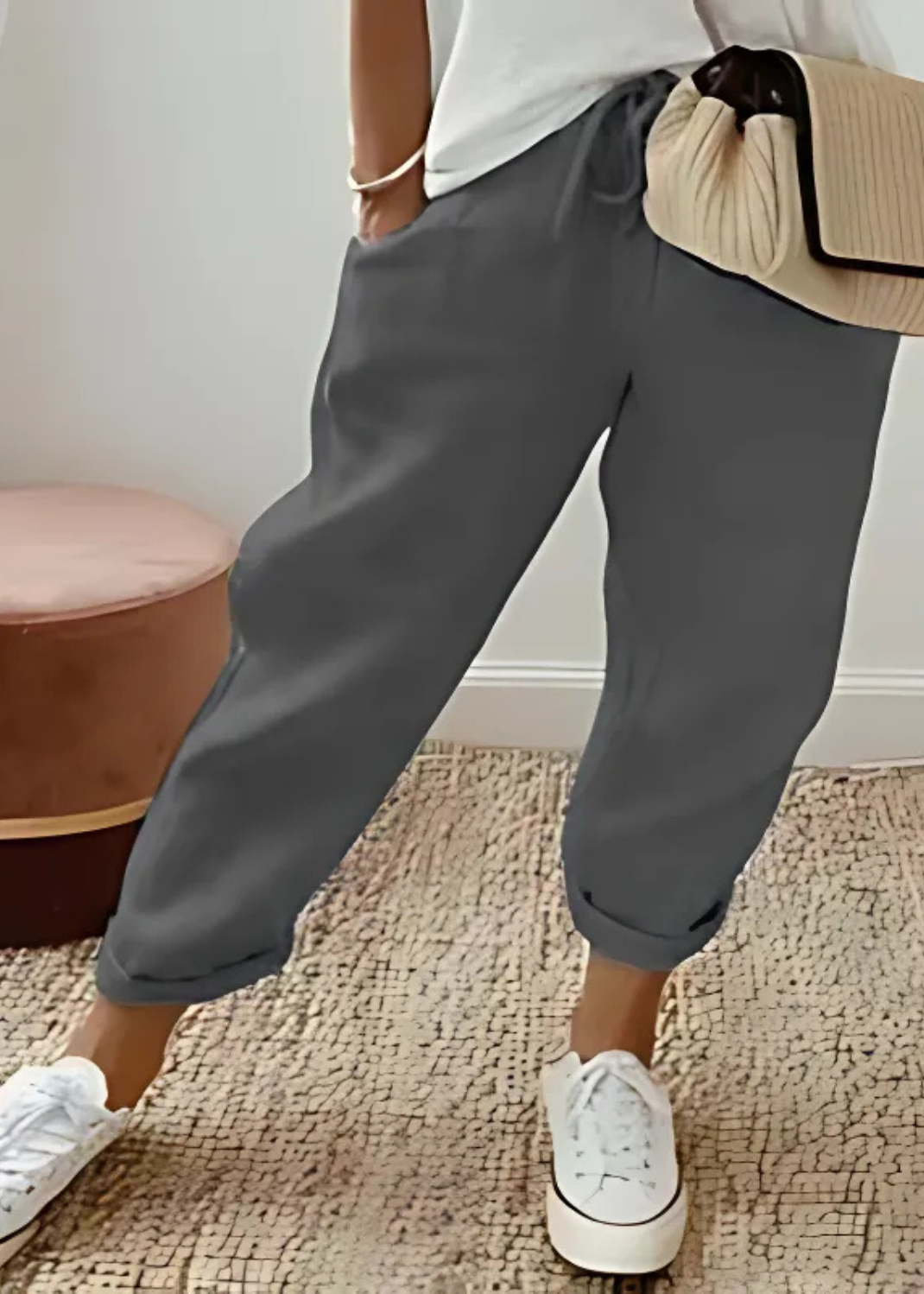 Pantalon Coton-Lin Femme Décontracté ORIS WEAR