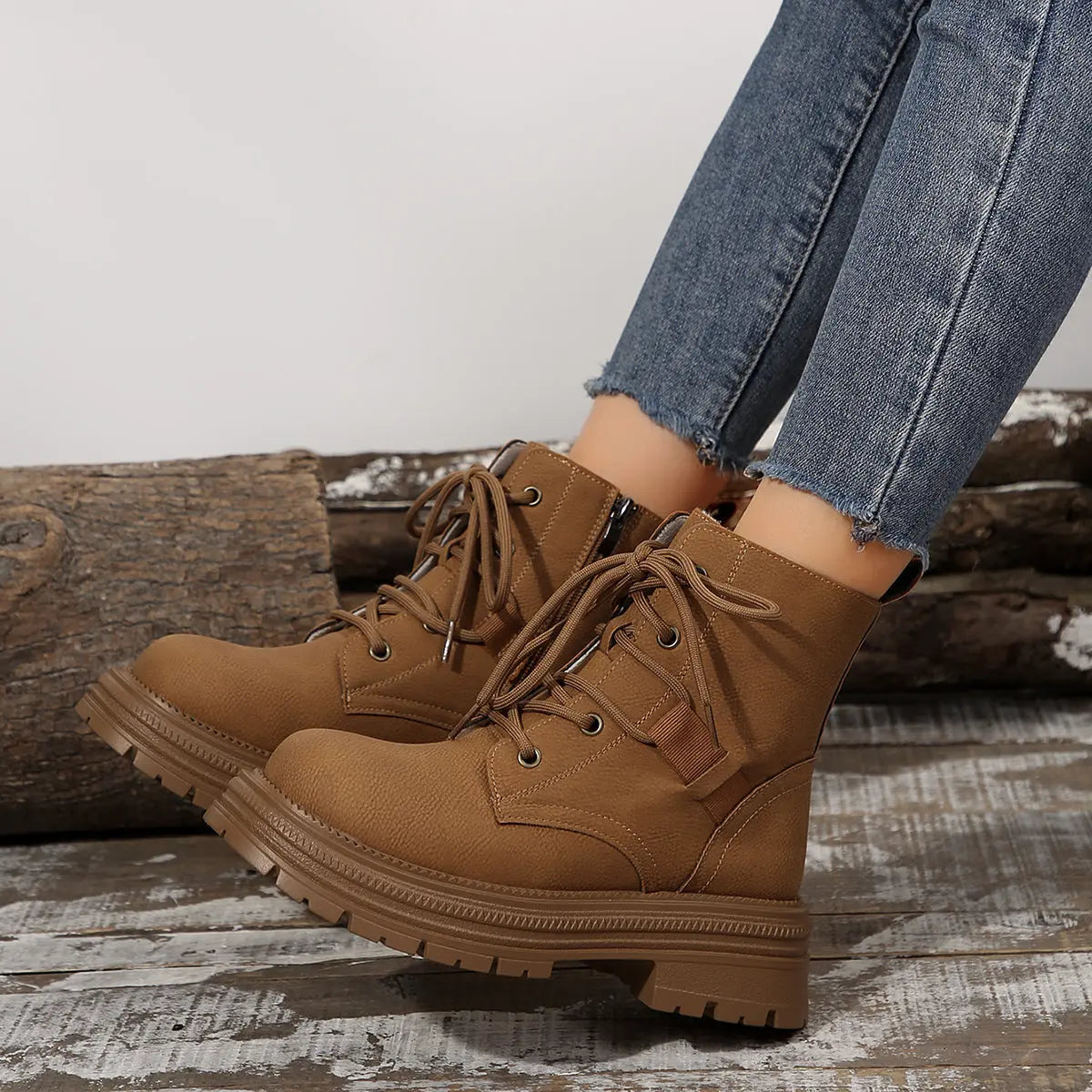 Bottines à Lacets à Talon Carré pour Femme ORIS WEAR