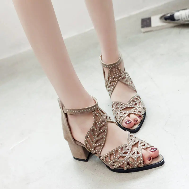 Sandales avec Fermeture Zippée à Talon Épais ORIS WEAR