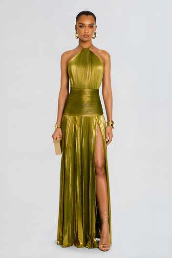 Rossa – Robe longue verte à décolleté élégant ORIS WEAR
