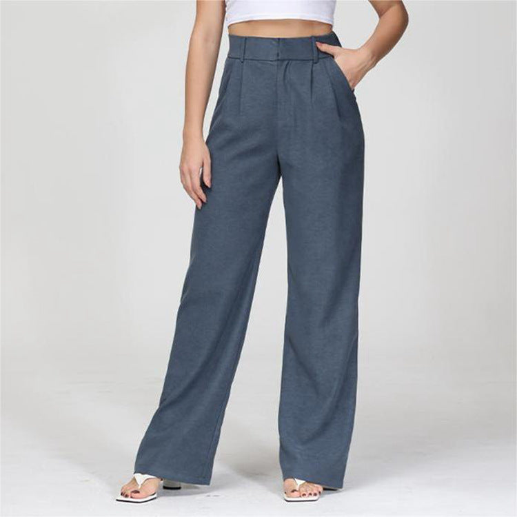 Pantalon droit taille haute décontracté à jambes larges ORIS WEAR