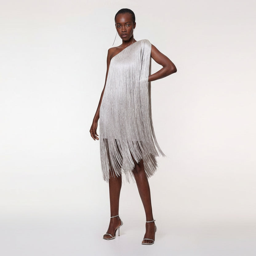 Robe de soirée à franges élégante et fluide ORIS WEAR