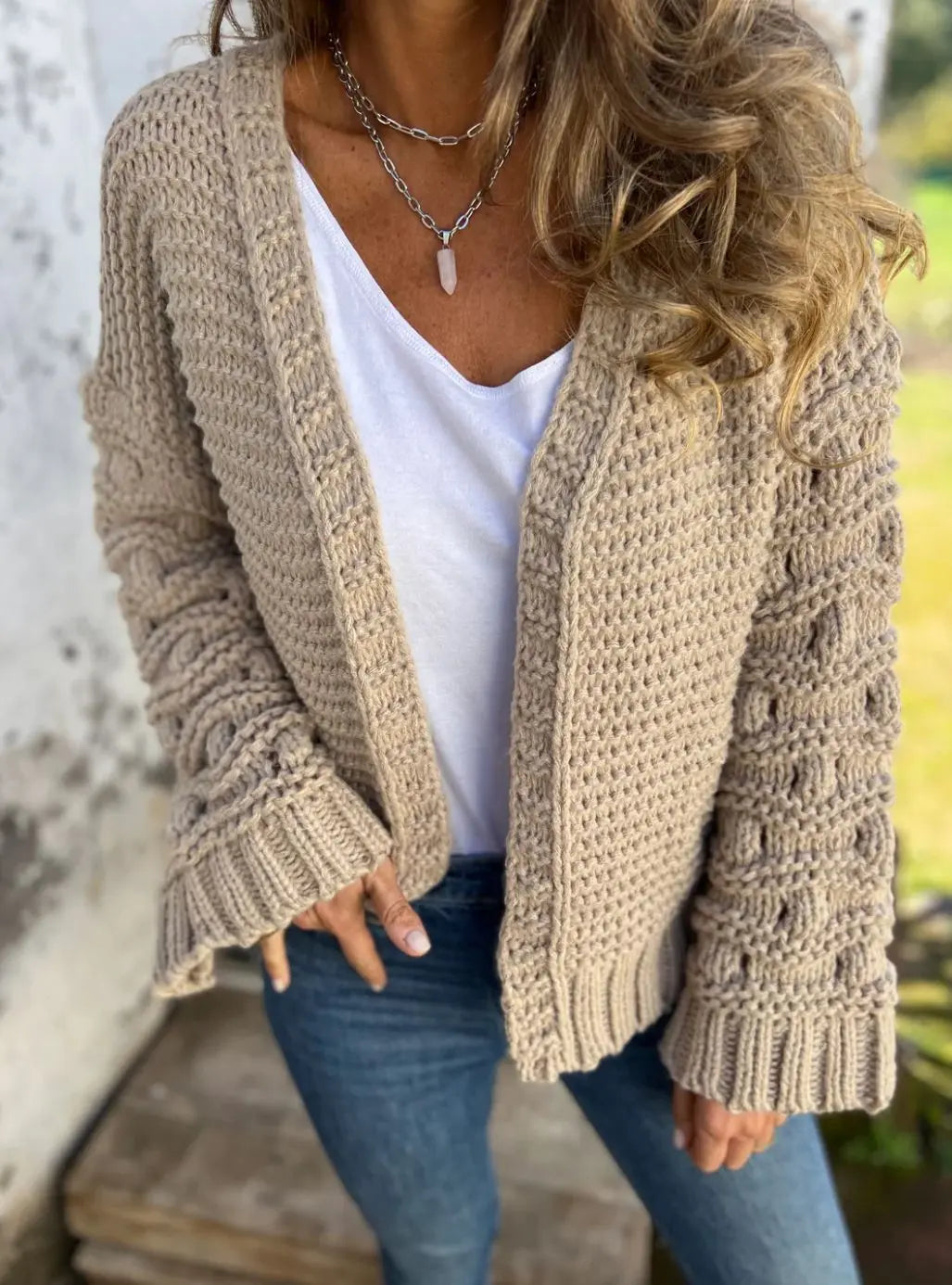 Cardigan Hiver Uni Femme – Élégance Chaleureuse ORIS WEAR