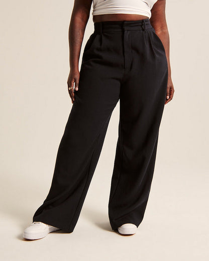Pantalon droit taille haute  décontracté à jambes larges ORIS WEAR