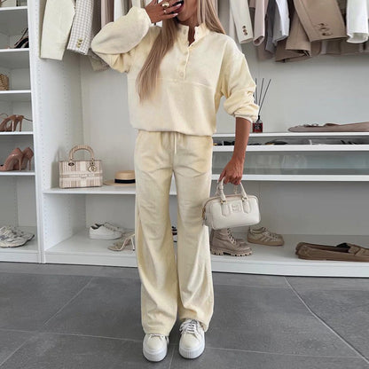 Élégance décontractée – Haut uni manches longues