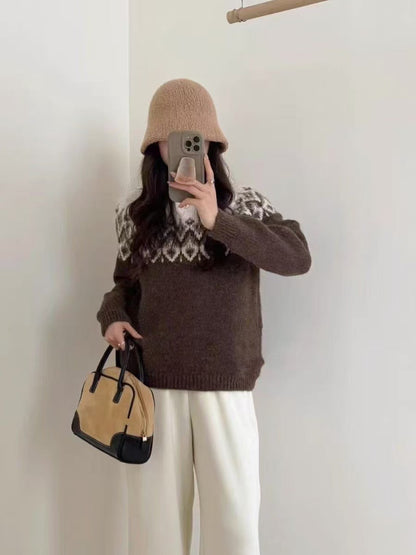 Retro Jacquard Knit Sweater ORIS WEAR