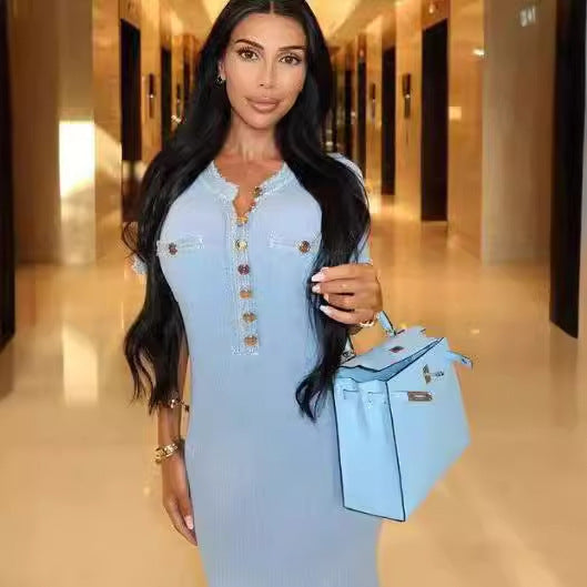 Robe d'été légère en tricot et denim ORIS WEAR