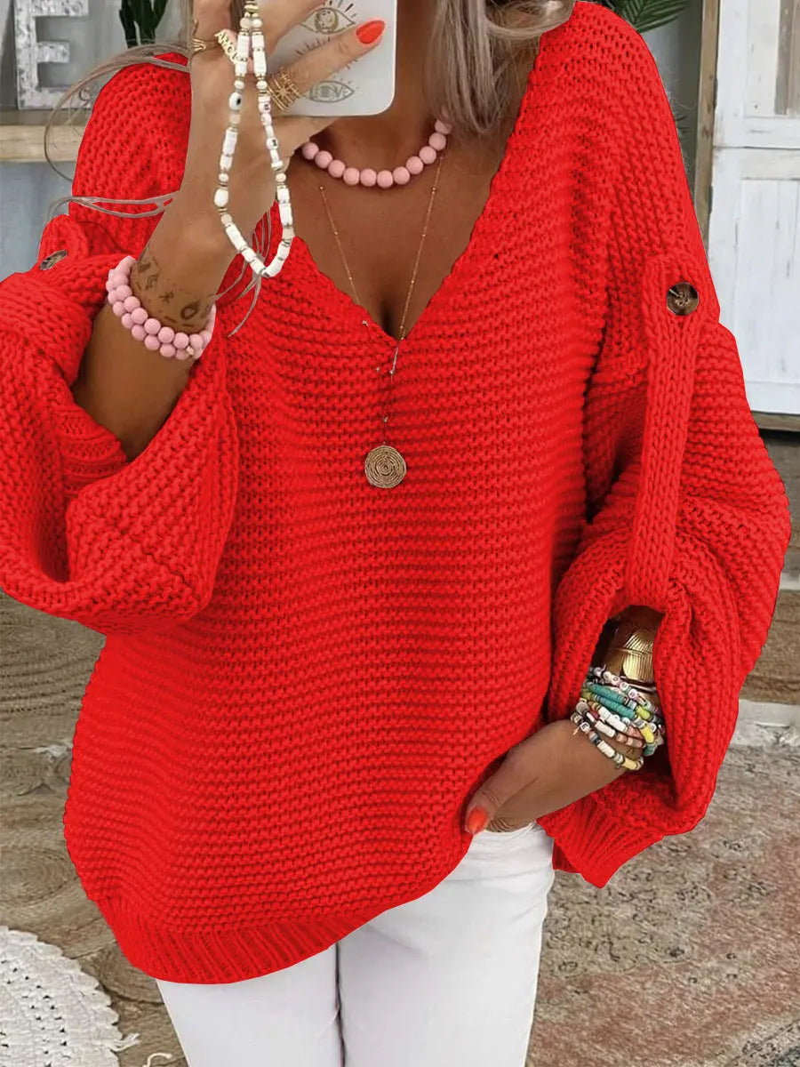 Pull oversize col V en maille douce ORIS WEAR