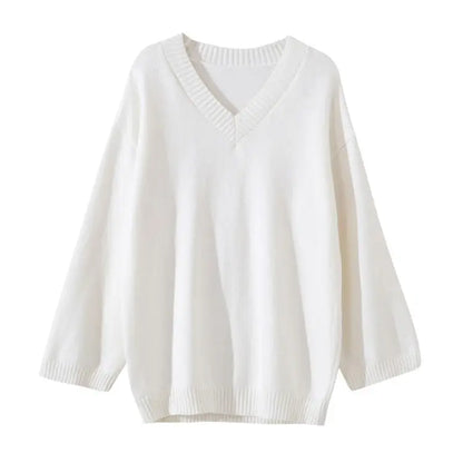 Veste-pull ample en maille unie pour femme à col en V ORIS WEAR