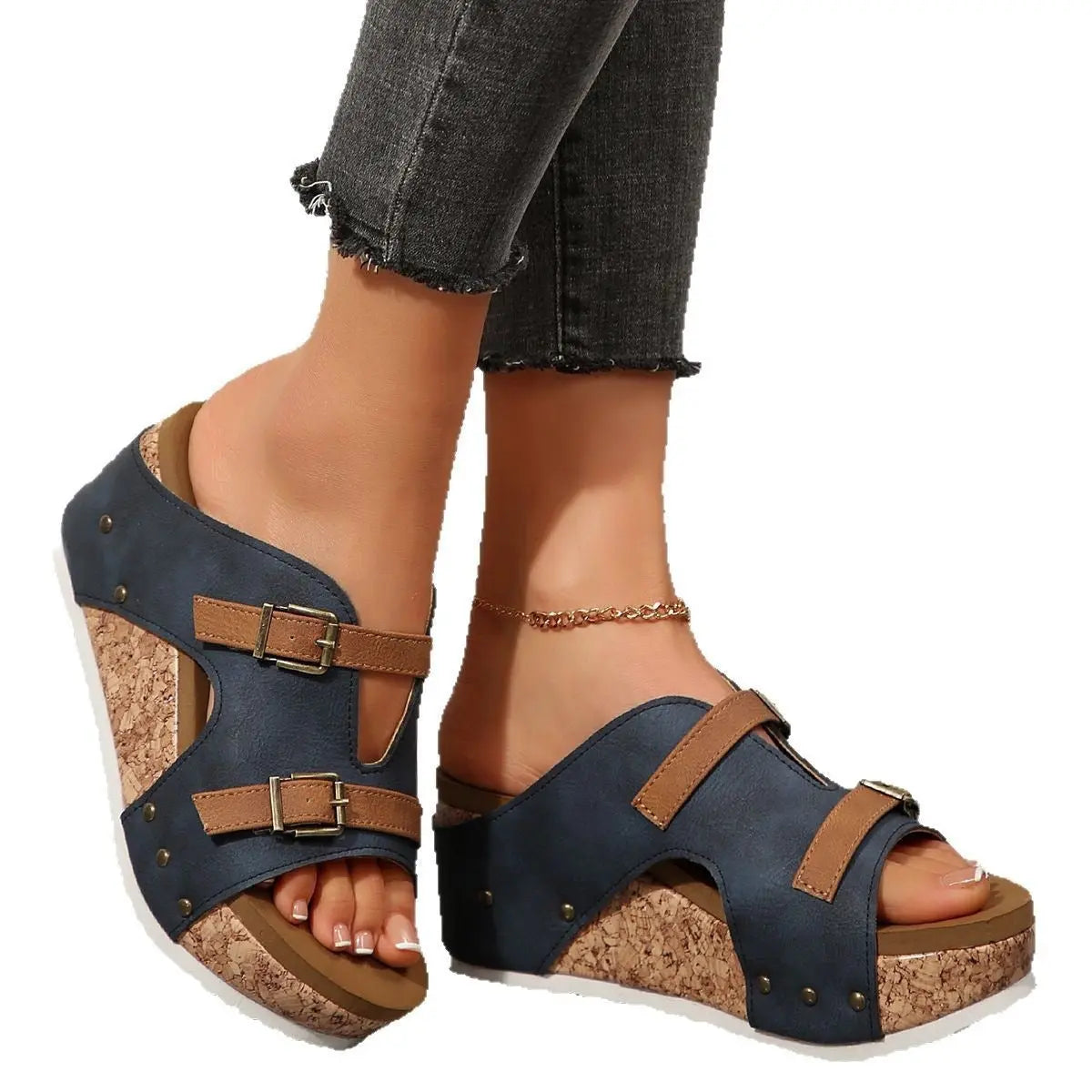 Sandales Compensées Grande Taille à Bout Ouvert ORIS WEAR