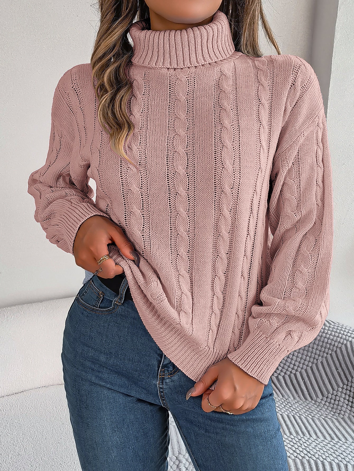 Pull col roulé uni à manches longues – Élégance et confort ORIS WEAR