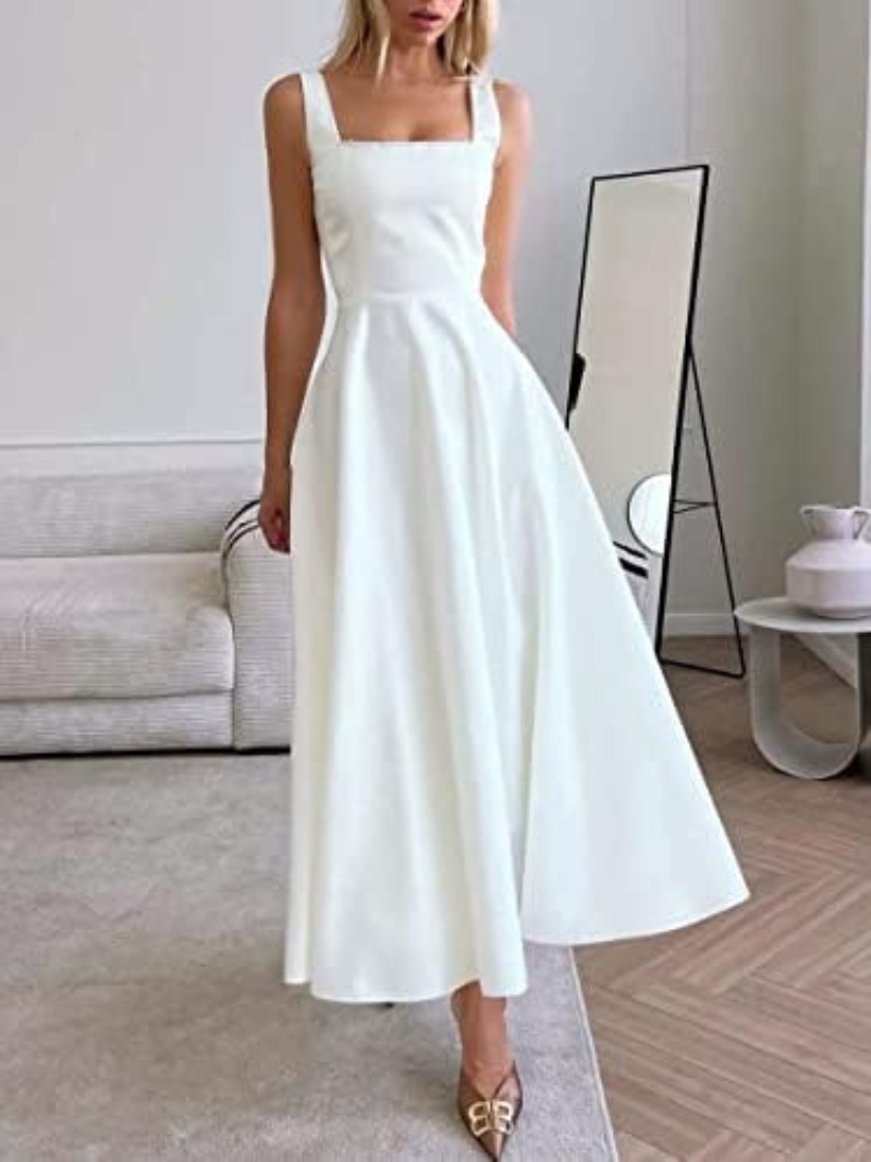 Robe Femme Style Col Carré Élégante ORIS WEAR