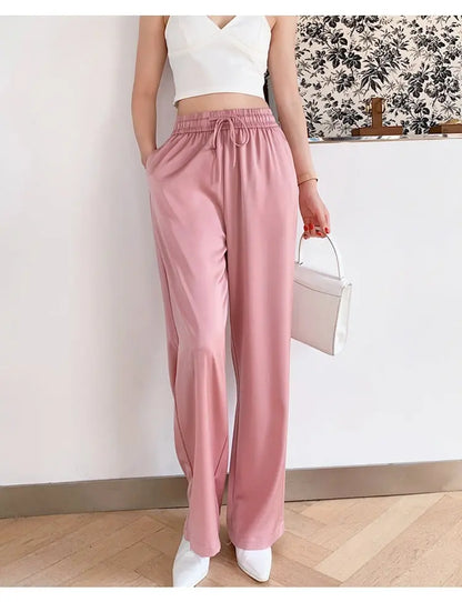Pantalon Large en Soie Glacée à Imprimé Chic ORIS WEAR