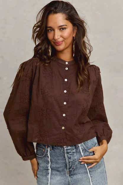 Chemise manches longues à broderies florales ORIS WEAR