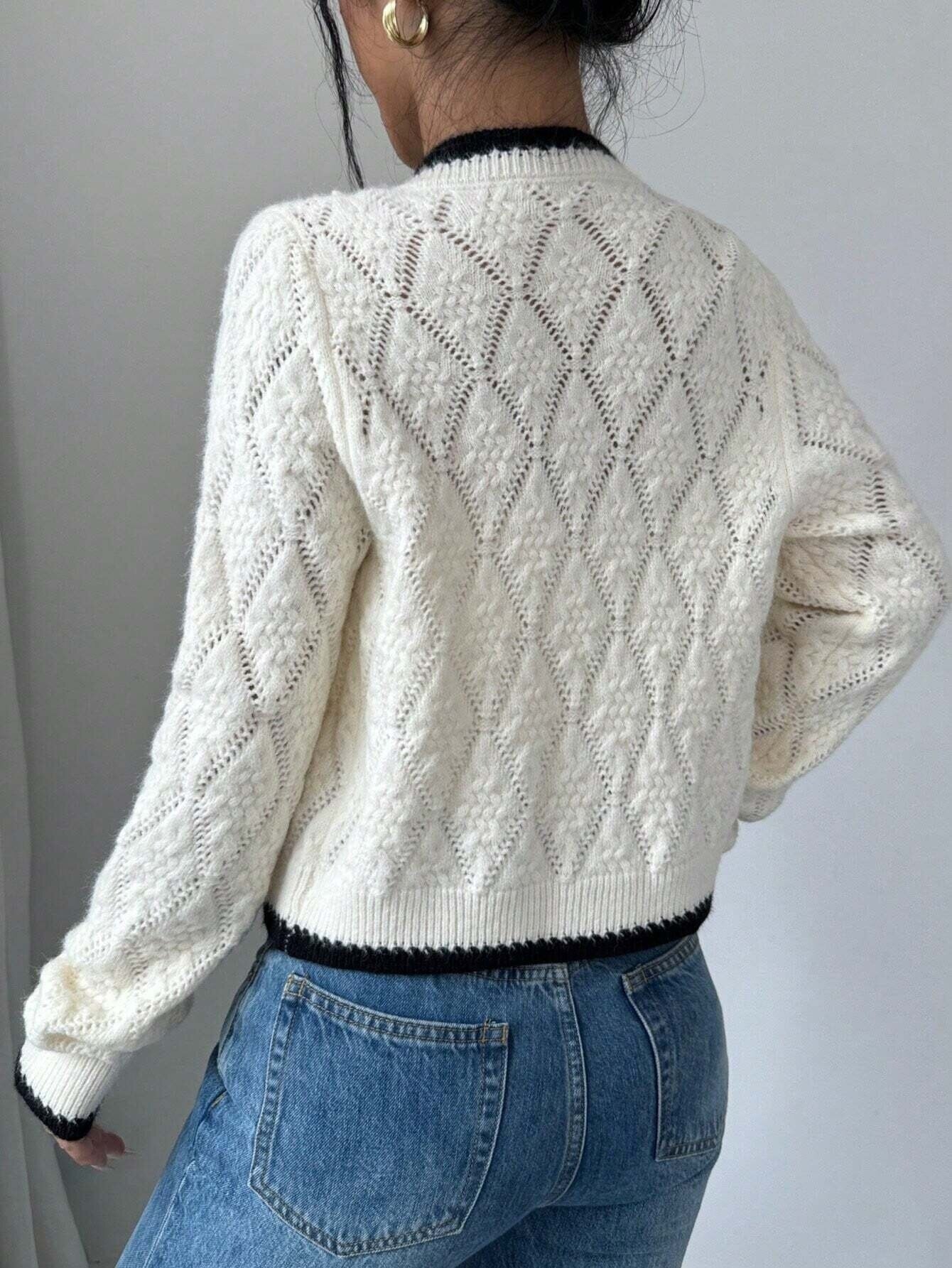 Veste Tricotée Décontractée à Nœud Élégant ORIS WEAR