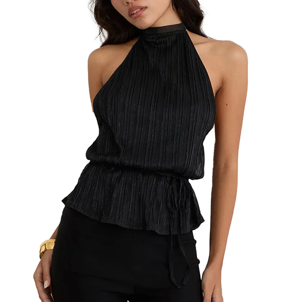 Top plissé col montant – Élégance sophistiquée ORIS WEAR