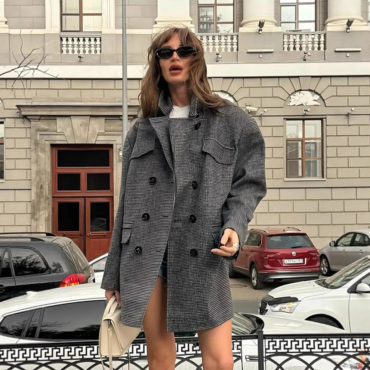 Manteau femme chic mi-long style anglais à double boutonnage ORIS WEAR