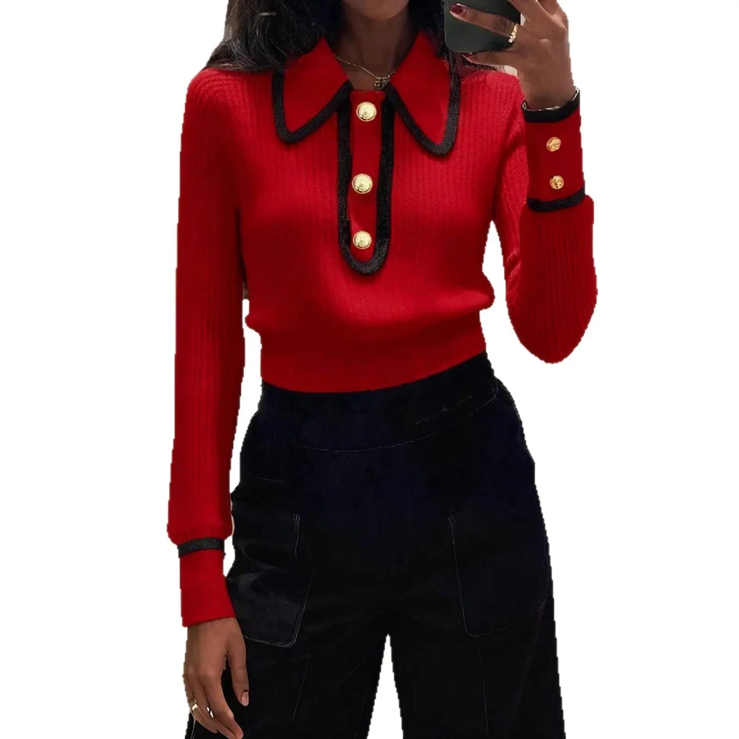 Pull rouge color-block style designer ORIS WEAR