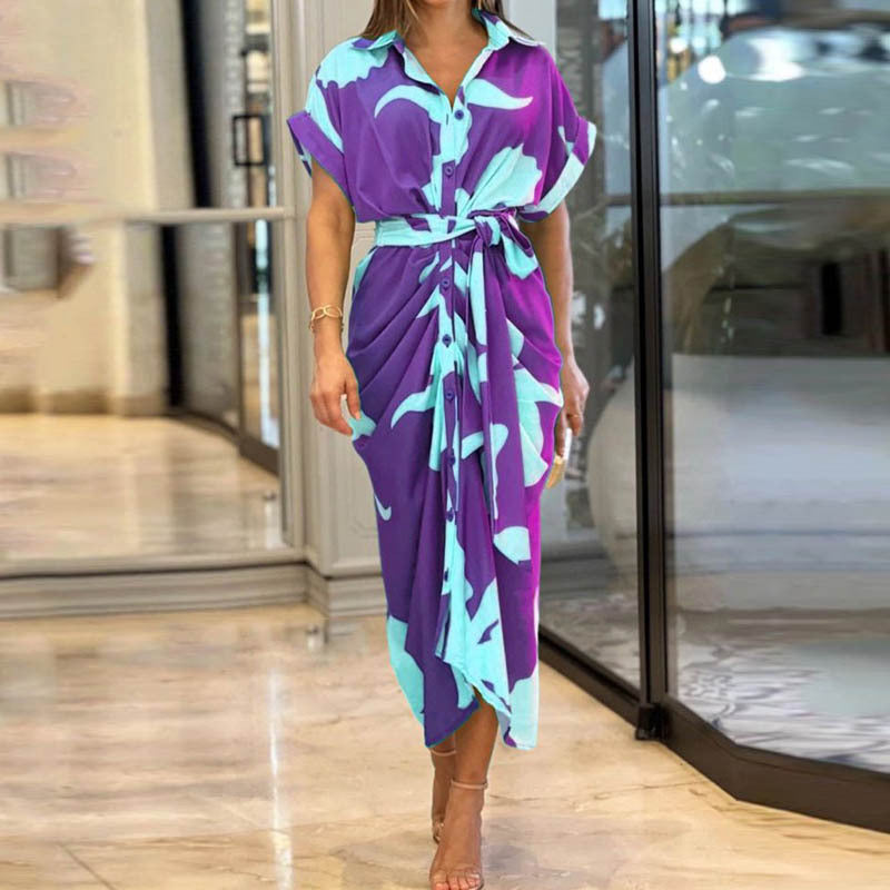 Robe Chemise Élégante à Motifs Abstraits ORIS WEAR