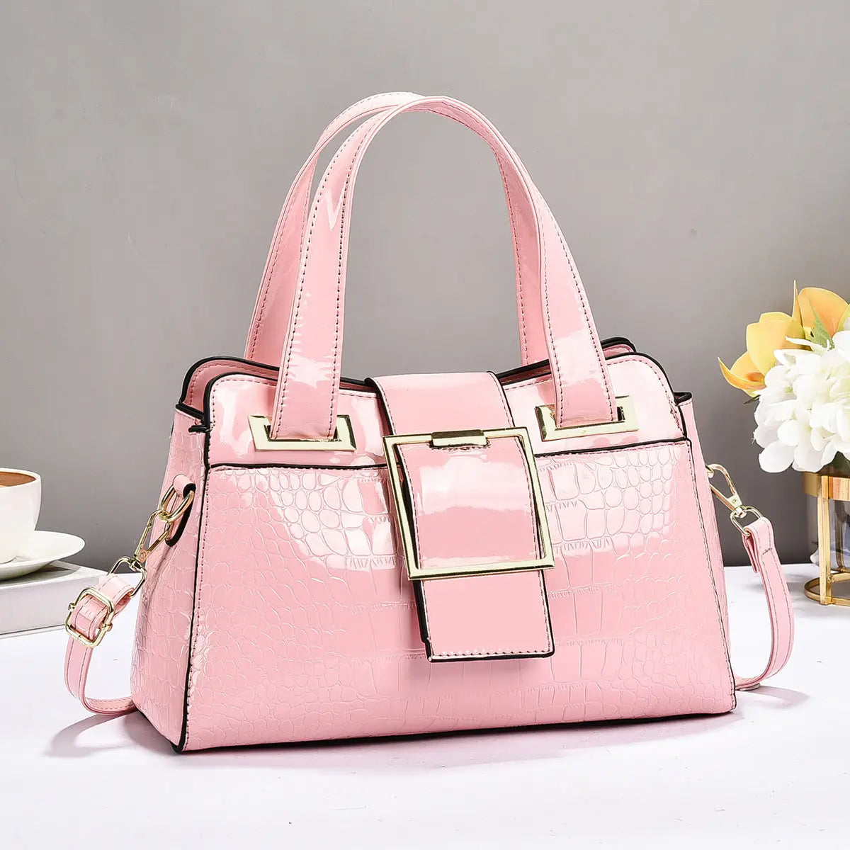 Sac à main effet croco – Boucle graphique et allure chic ORIS WEAR