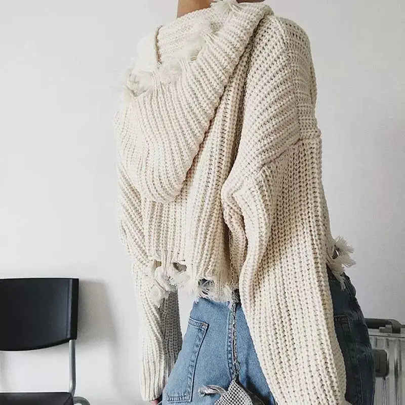 Pull Oversize Épaules Dénudées Maille Fluffy ORIS WEAR