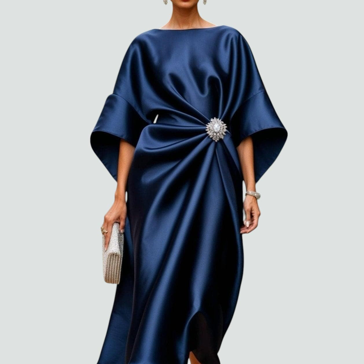Verbera | Robe longue en satin à manches larges ORIS WEAR