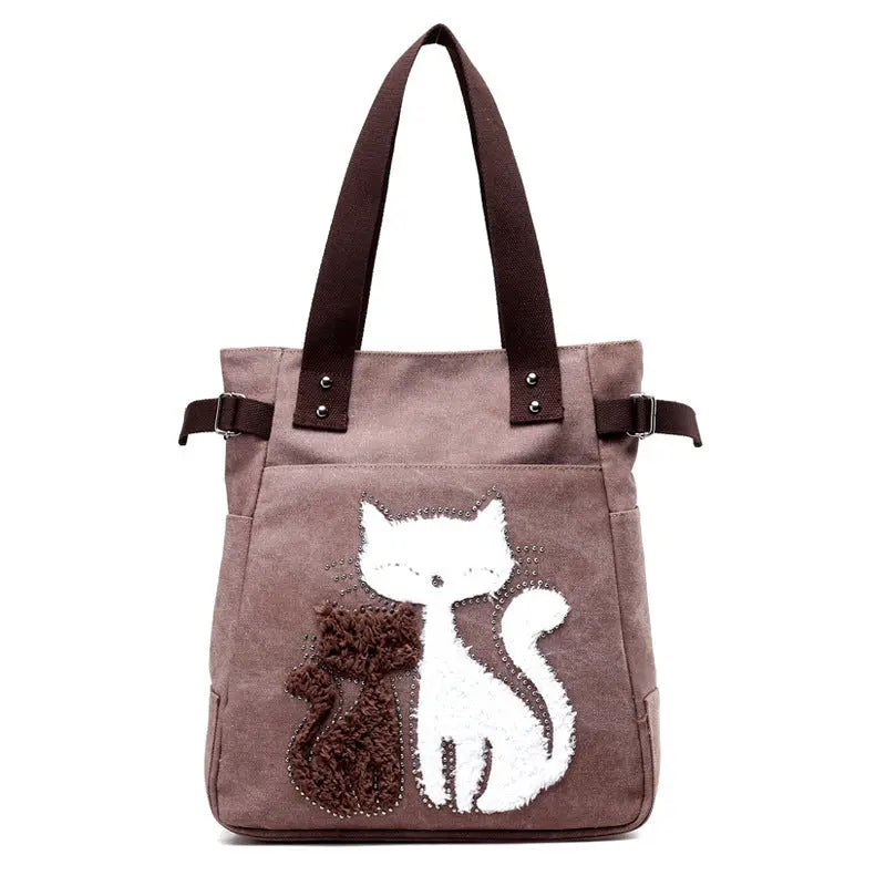 Sac en Toile avec Chat Mignon Appliqué ORIS WEAR