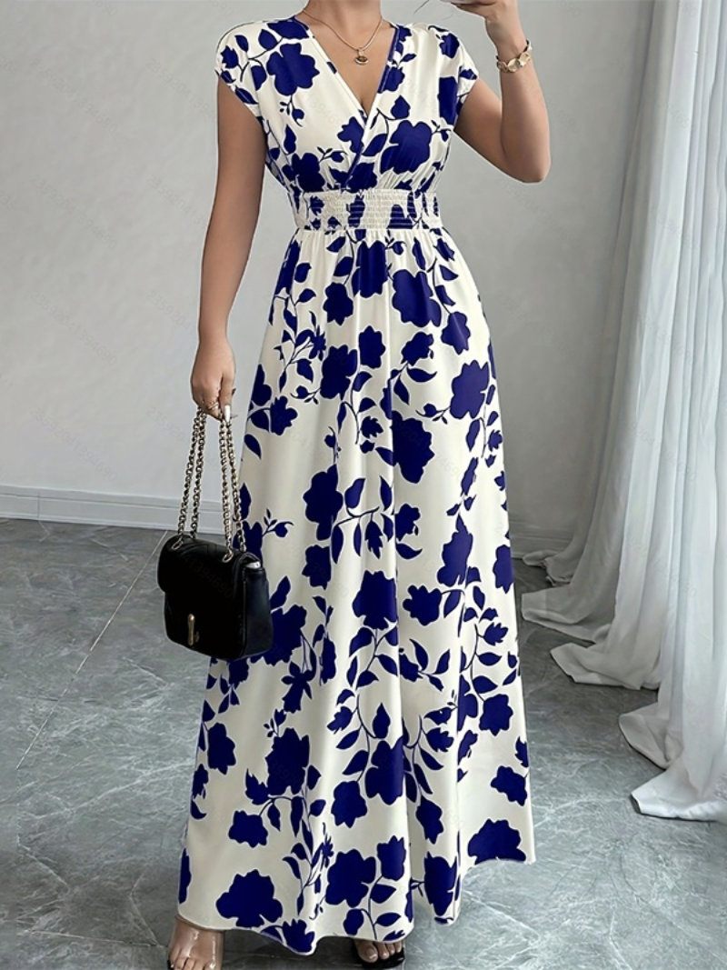 Robe Longue Élégante d’Été Col V Cache-Cœur ORIS WEAR