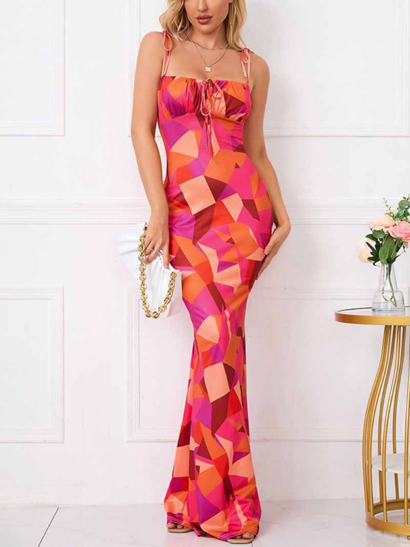 Robe Imprimée Fluide à Épaules Dénudées ORIS WEAR
