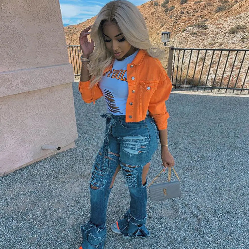 Veste en Jean Courte Chloé – Style Streetwear Femme ORIS WEAR