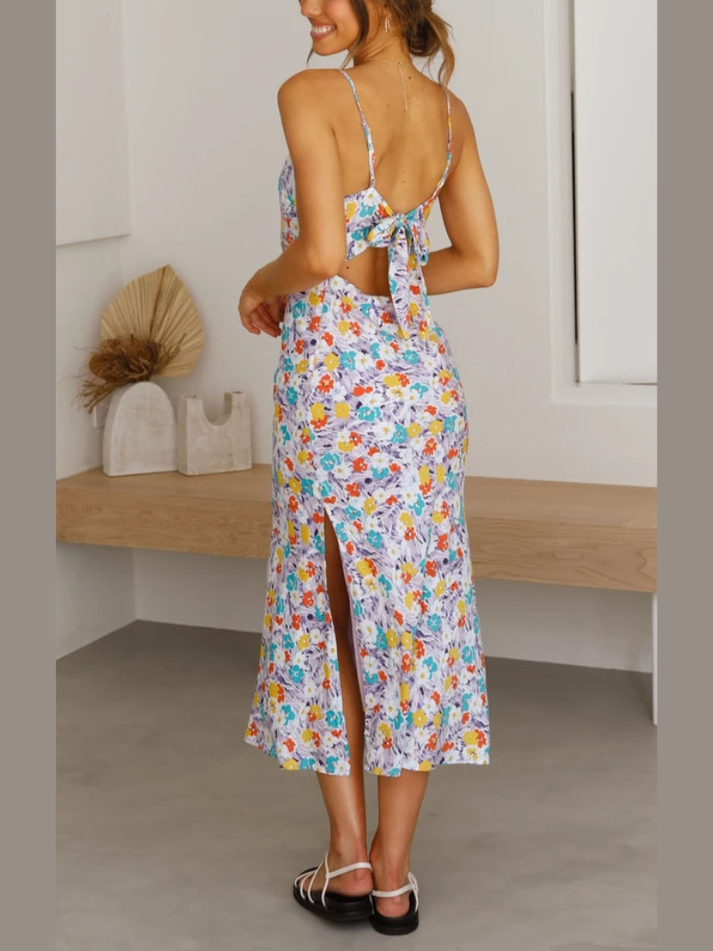 Robe Fleurie d’Été Sans Manches Fendue ORIS WEAR