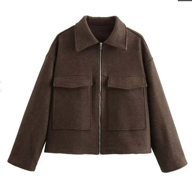 Veste rétro femme à col polo – Élégance minimaliste ORIS WEAR