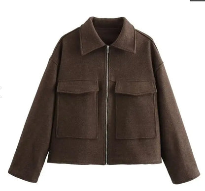Veste rétro femme à col polo – Élégance minimaliste ORIS WEAR