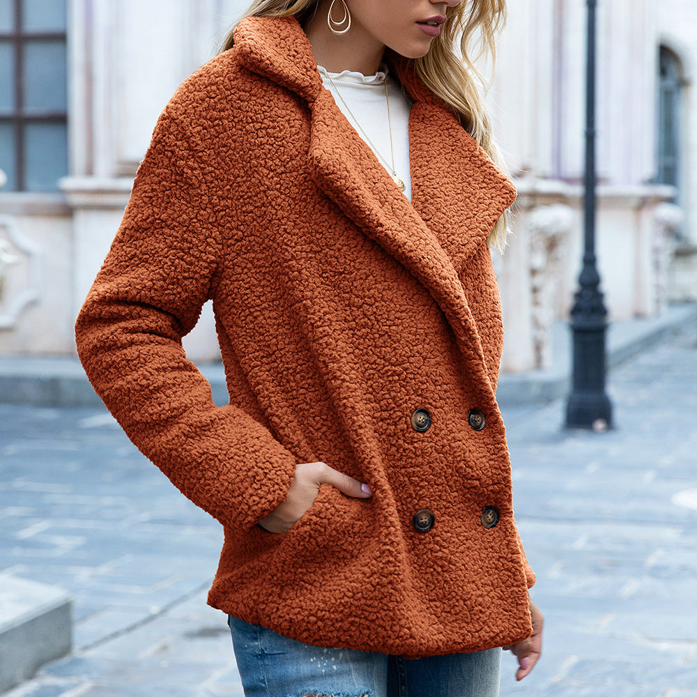 Manteau moelleux à revers ample, ORIS WEAR