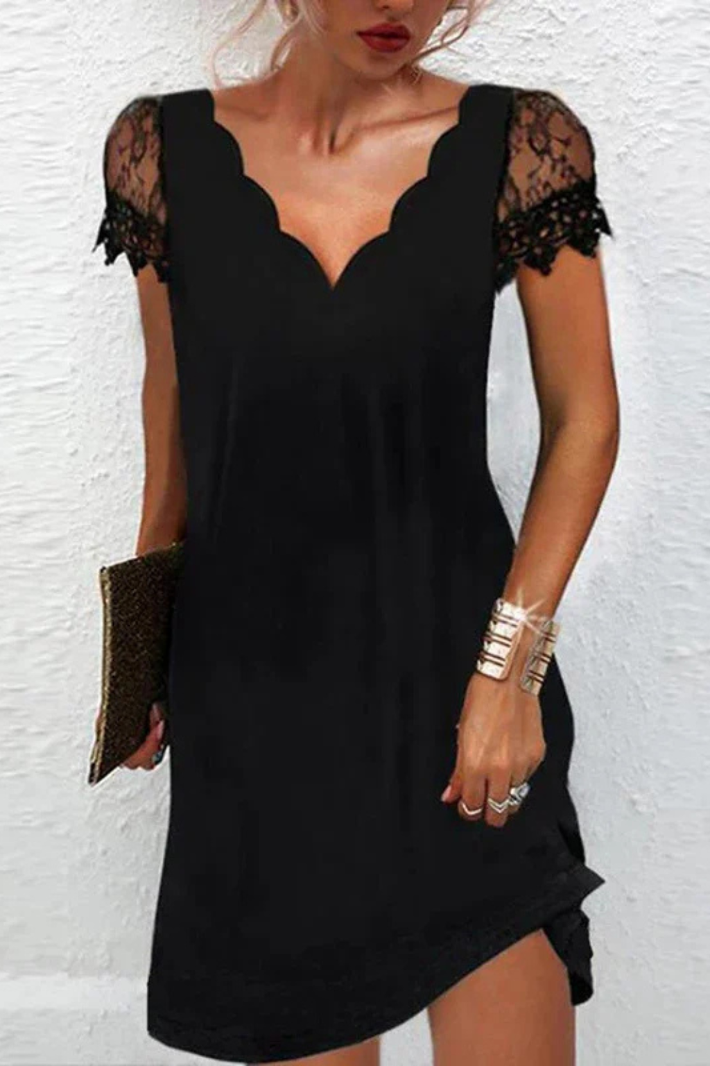 Harriet | Robe midi à manches en dentelle pour invitée de mariage Celeste London