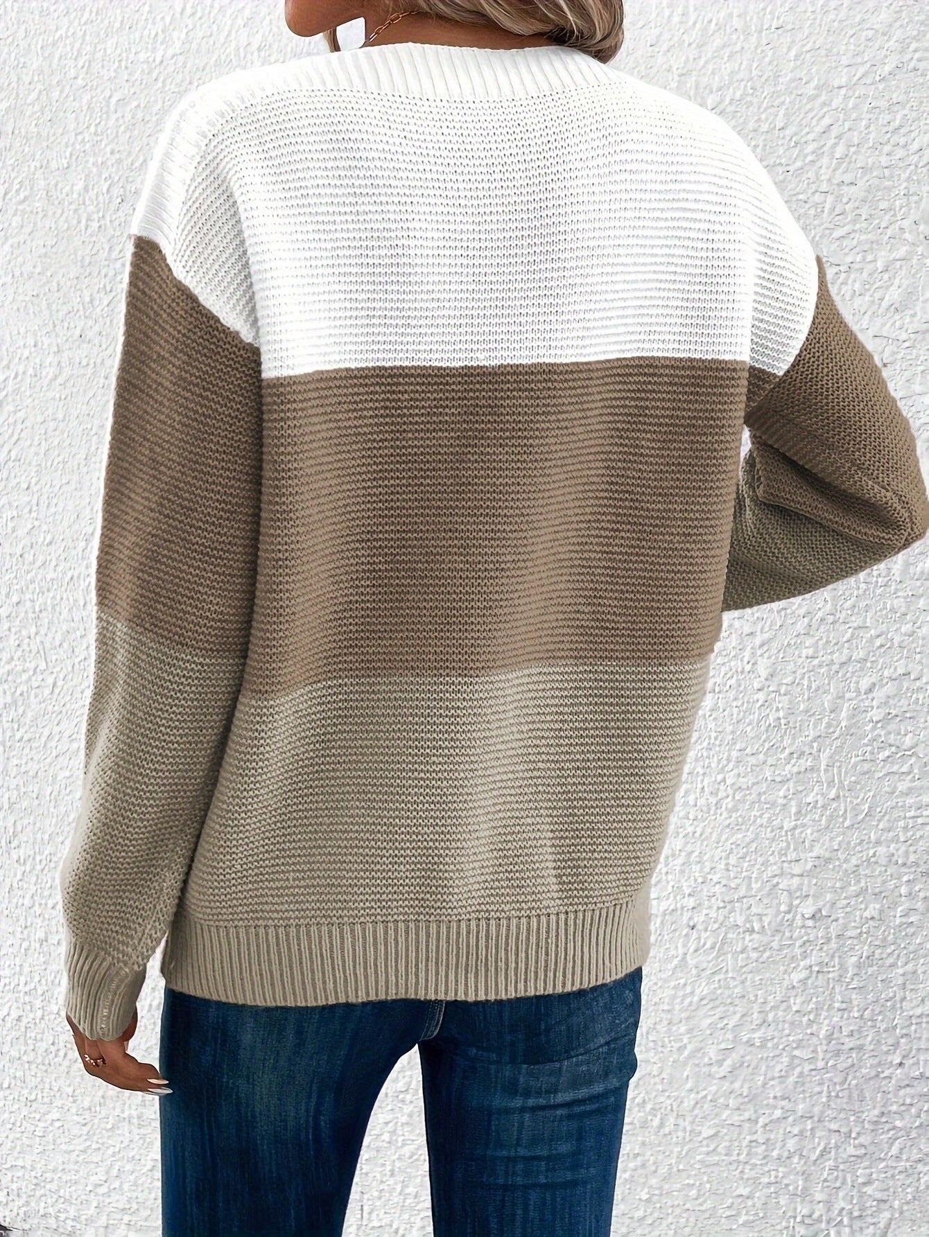 Pull Tricoté à Col Rond avec Détails en Tricot pour Femme ORIS WEAR