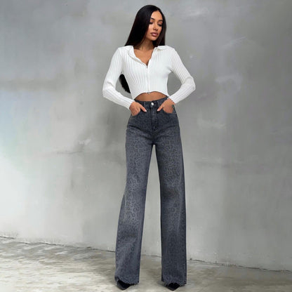 Jean étroit à imprimé léopard ORIS WEAR
