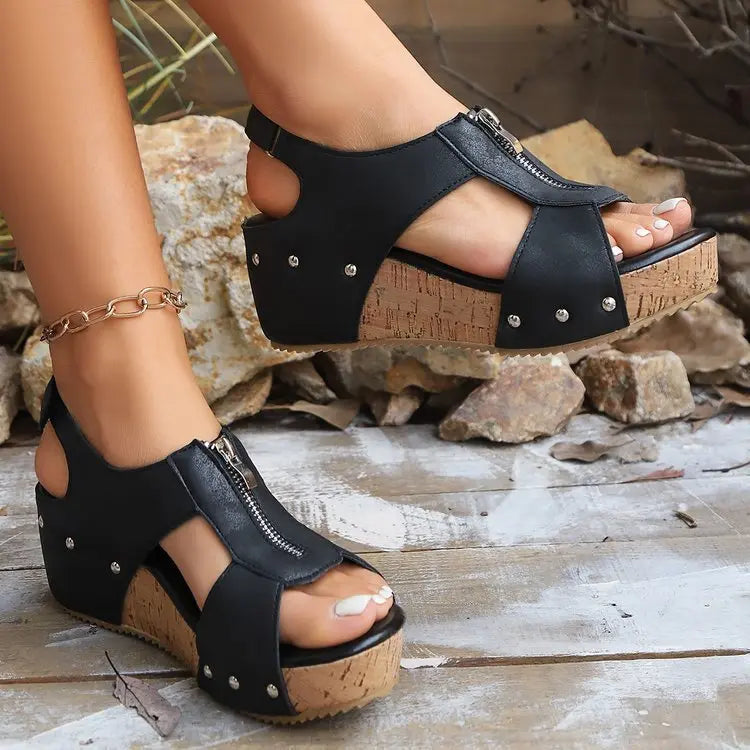 Sandales Compensées Légères avec Fermeture Éclair ORIS WEAR