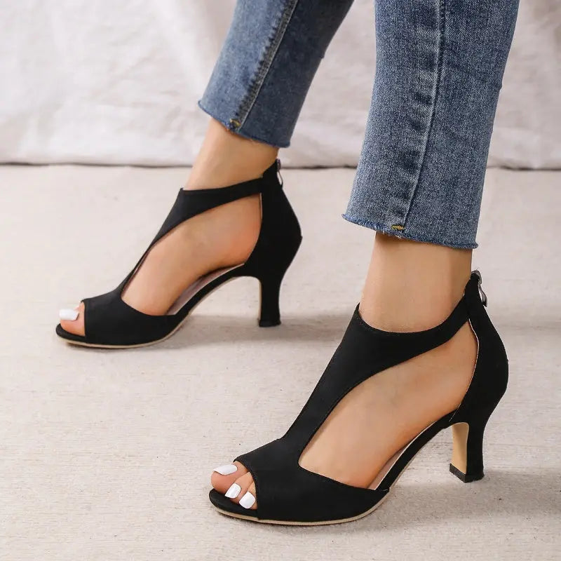 Sandales à Talons Zip & Bout Ouvert ORIS WEAR