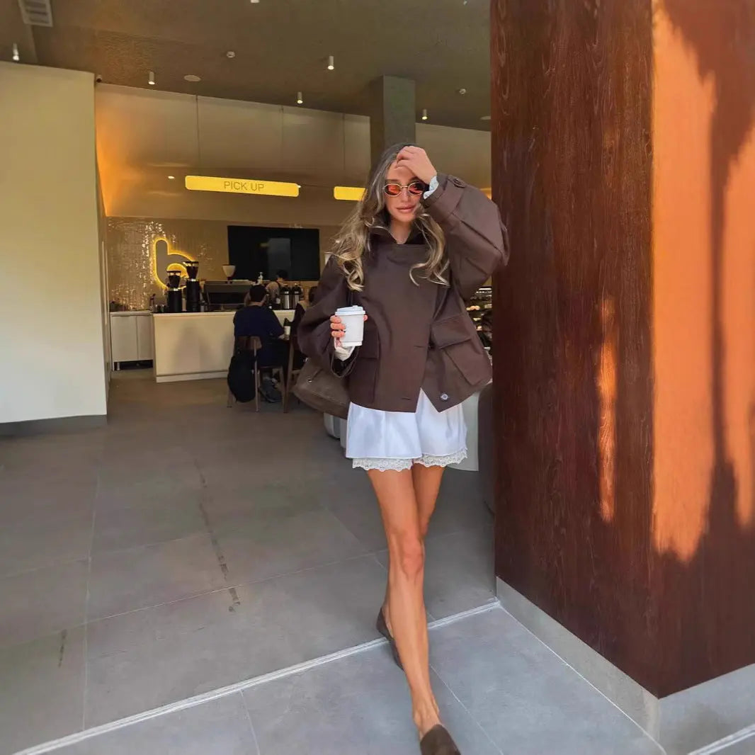 Veste femme fluide marron — ORIS WEAR