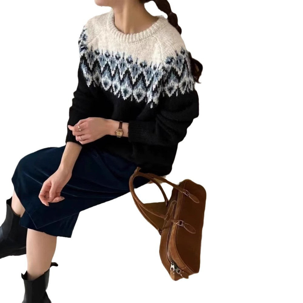 Retro Jacquard Knit Sweater ORIS WEAR
