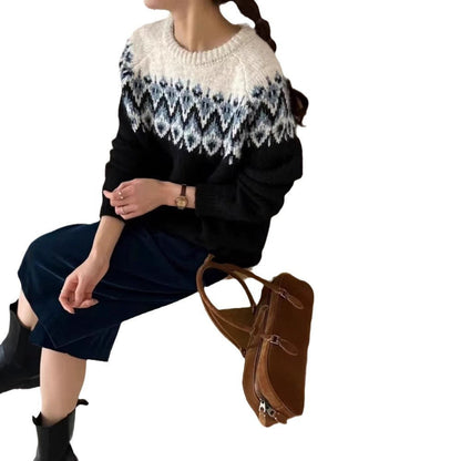 Retro Jacquard Knit Sweater ORIS WEAR