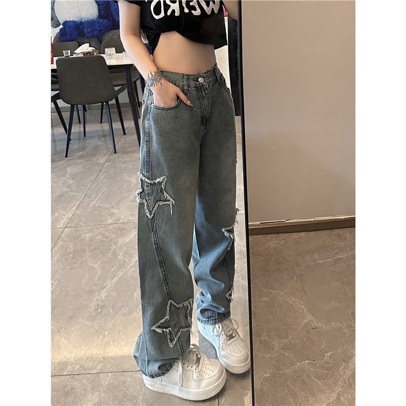 Jean large ample brodé à jambe droite ORIS WEAR