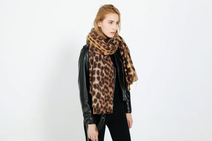Écharpe léopard femme en cachemire ORIS WEAR