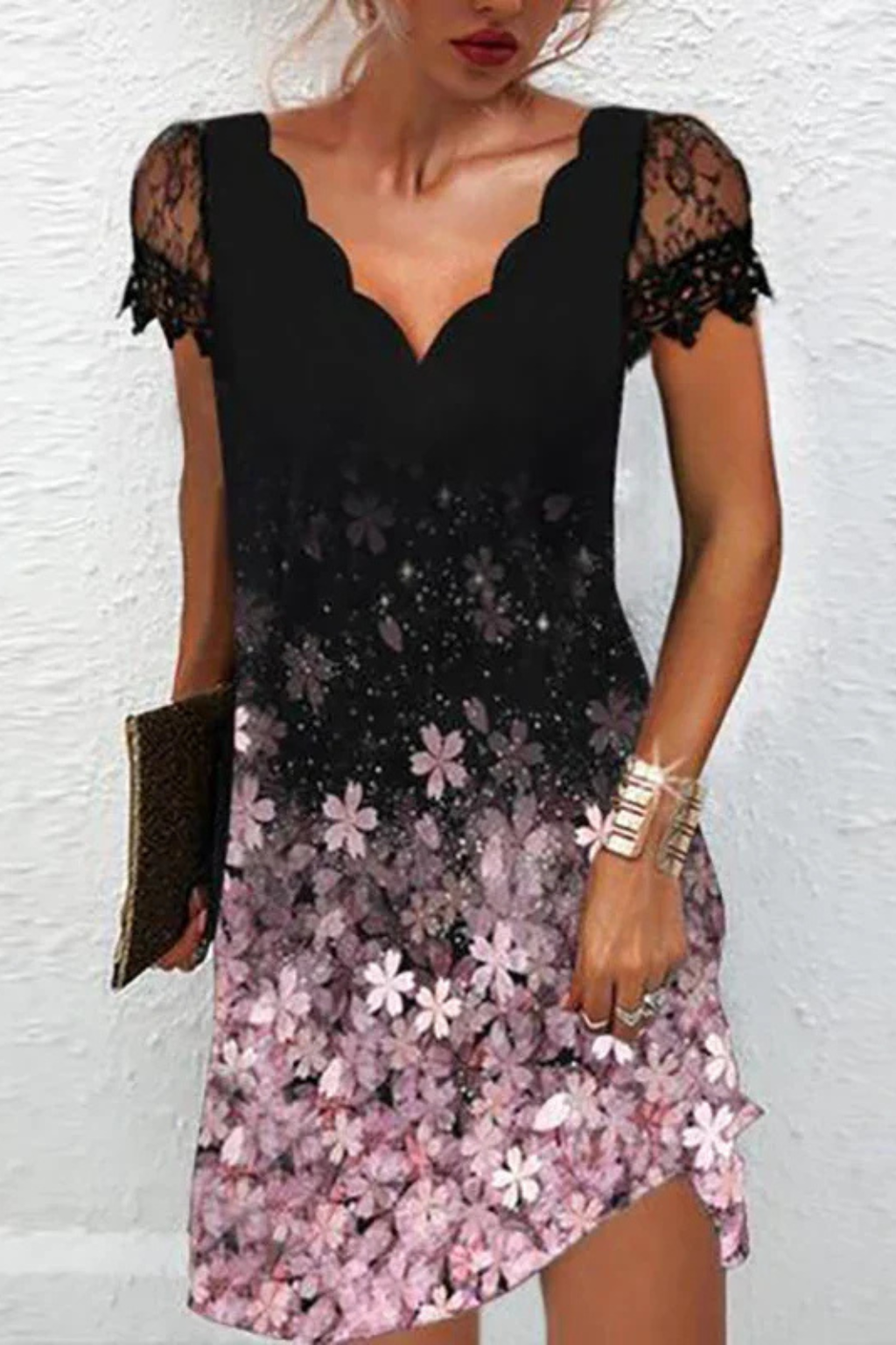 Harriet | Robe midi à manches en dentelle pour invitée de mariage Celeste London