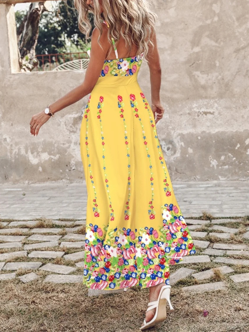Robe a Col V et Longue Tropicale à Bretelles ORIS WEAR